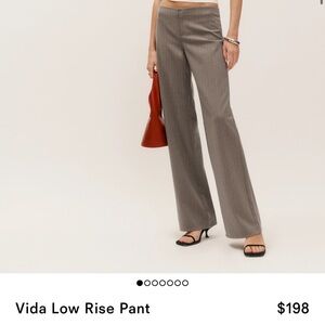 NWT Reformation Vida Low Rise pant sz 10 PORCINI